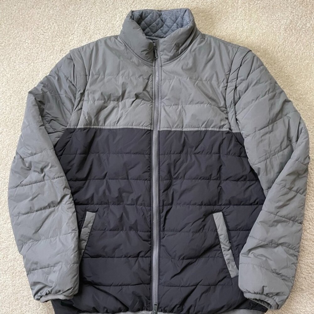UpWest Men's Reversible Coat with zip off sleeves to make vest Grey XL
